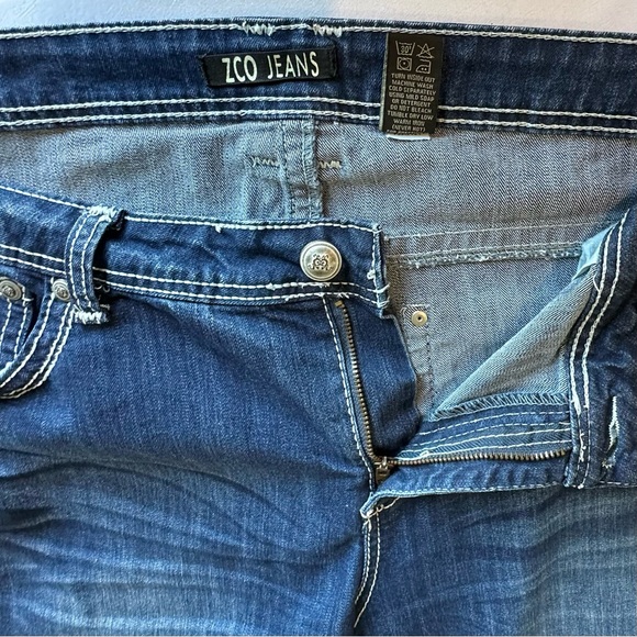 ZCO Womens Jeans Low Rise Bootcut Embellished Studded Embroidered Y2K Size 24 - Picture 14 of 16